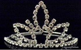 "Kaitlyn" Tiara - Silver/Crystal 55mm high